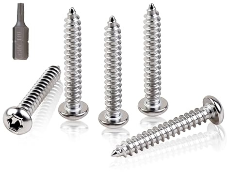 msymsyu Viti autofilettanti in acciaio inox 304, viti a testa piatta, M3 x 14 mm, viti per legno e metallo, 120 pezzi