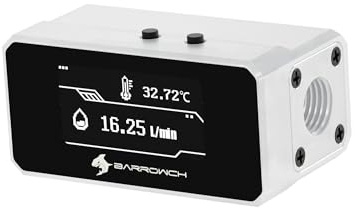 BARROW - Elektronischer Durchflussmesser mit Alarm + LCD-Anzeige – FBFT08 – Weiß