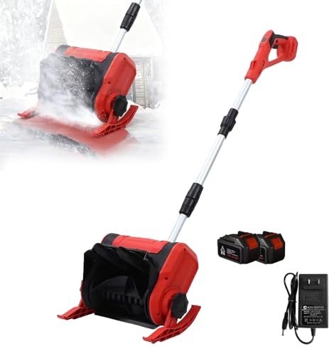 ORIDLECTAL Akku Schneefräse mit Akku, Schneeräumer mit Motor, Schneeschieber: 20V 4,0 Ah Lithium-Ionen-Akku, 1200W Motor, 32 cm Breite, für Haustür, Treppe