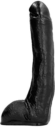 All Black Realistischem Analdildo/Analplug mit Hoden - 29 cm Länge - Schwarz