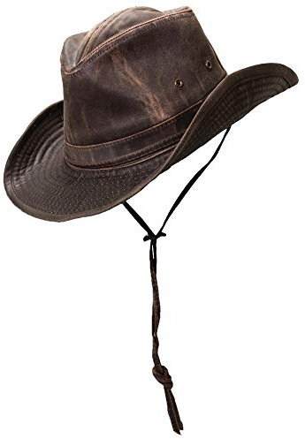 Dorfman Pacific Herren Outback Hut mit Kinnkordel, braun, MEDIUM