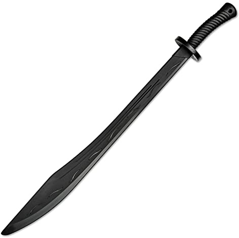 Martial Arts Polypropylene Sword - Training Equipment – Black Polypropylene Blade, Round Handle with Spiral, Self Defense, Training, Safe, Easy, Fun, Cosplay, Martial Arts