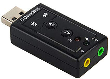 H41 USB Soundkarte – Externe USB Audio Adapter mit 3,5mm Anschluss, Virtual 3D Soundeffekt und 7.1 Surround-Sound für Laptop und PC – Hochwertiger USB Stereo Audio Adapter