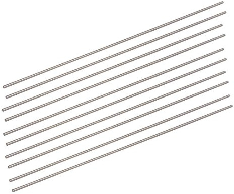 sourcing map 10pcs Tige Acier 1mm x 100mm rond en acier pour voiture RC