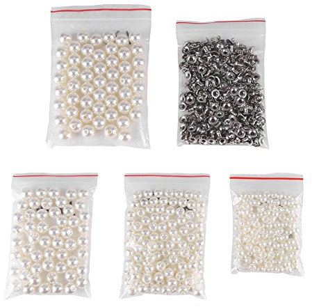 Perlas Mixtas,Remache,Decoraciones de Botones,Perlas de Plstico,Accesorios Pequeos para Joya/Bolsa/Pulsera/Ropa,Colores Mezclados(Blanco)