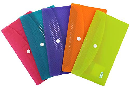 ELBA Urban Brieftaschen, DIN Lang, Kunststoff, transparent, 5 Farben, 5er Pack