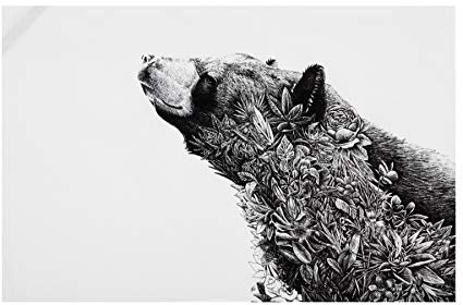 Maxwell & Williams Marini Ferlazzo Tea Towel with Asiatic Black Bear Design, 100% Indian Cotton, White, 50 x 70 cm