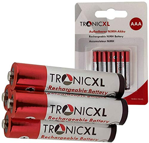 TronicXL 4 Stück Akkubatterien Akkus AAA - Akku für Kompaktkamera Digitalkamera Kamera kompatibel mit vielen Modellen von Canon Medion Fujitsu Fujifilm Rollei Panasonic Samsung Olympus Easypix