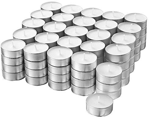H HANSEL HOME 30-500 velas de té - 100 piezas candelitas - blanco - sin fragancia