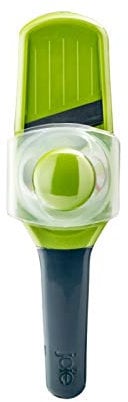 Joie Stainless Steel Blade Mini Mandoline Slicer with Protective Slide Guide (Green)