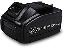 FEIDER Batterie 20 V 4 Ah Lithium Indicateur Niveau De Batterie Compatible Plateforme 1, Chargeur FFC20U & FCR20V, Zéro Effet Mémoire, Facile À Utiliser, Version 2 - FBA20U4