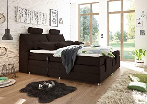 Froschkönig24 Palermo 180x200 cm Boxspringbett Bett mit Motor Stone, Ausführung:Variante 3