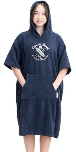 HOMELEVEL Badeponcho für Kinder und Teenager - Poncho Handtuch für Strand Schwimmbad - Surfponcho mit Kapuze - Bademantel für Jungen und Mädchen