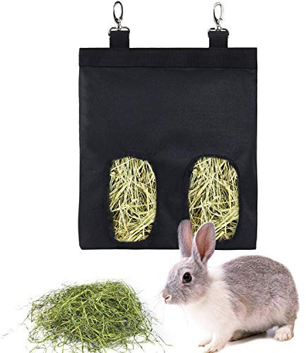Kaninchen-Heu-Futtertasche, Meerschweinchen-Heu-Futterstation, Kaninchen-Heu-Tasche, Meerschweinchen-Heu-Futterstation, Heu-Beutel, hängender Futterspender für Kaninchen, 600D Oxford-Stoff