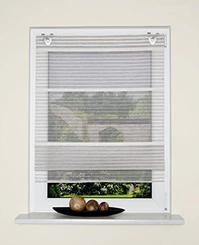 Magnetrollo Bambusoptik Taupe inkl. Haken | Raffrollo mit Magnetraffung | Gardine ohne Bohren Montage direkt am Fenster | (B 60 x H 130cm)