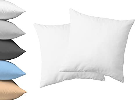 2er Set Kopfkissenbezug 80x80cm, Doppelpack Kissenbezug, Serie Jasmin - kuschelig weich - Weiß, 100% Baumwolle