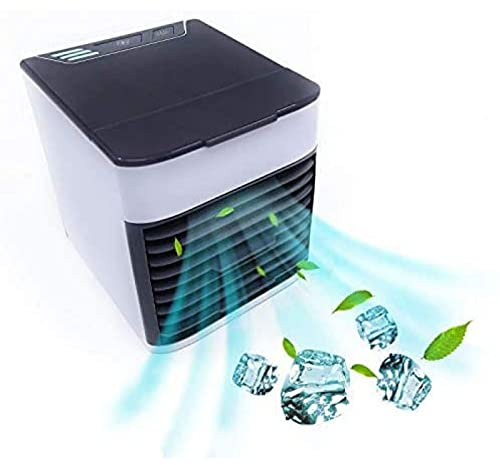 VVLXRIC Aire Acondicionado para Camper - 7 Luces De Colores Ventilador con Deposito De Agua - 3 Velocidades Ajustables Enfriador Aire, para HabitacióN, Oficina, Cocina, Coche, Hogar