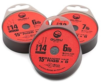 Guru Super MWG 15 Bait Band Hair Rigs Barbless (Size 12 9lb)