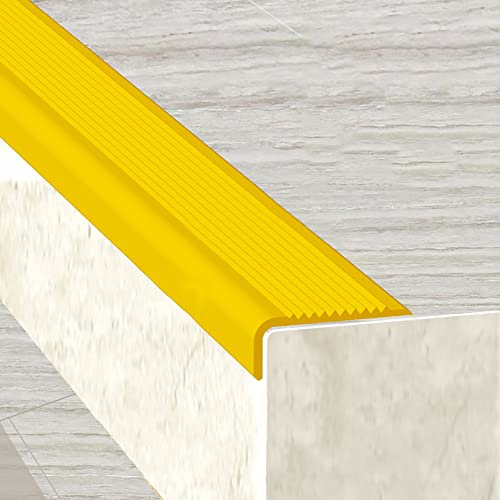 Treppenkantenprofil PVC, Selbstklebend Kantenschutz Antirutsch-Profil Winkelprofil, PVC Kunststoff Eckenschutz Anti-Rutsch Treppenkante Kantenschutz, Breite 1,5 X 4 Cm, Anti Rutsch Streifen Treppe