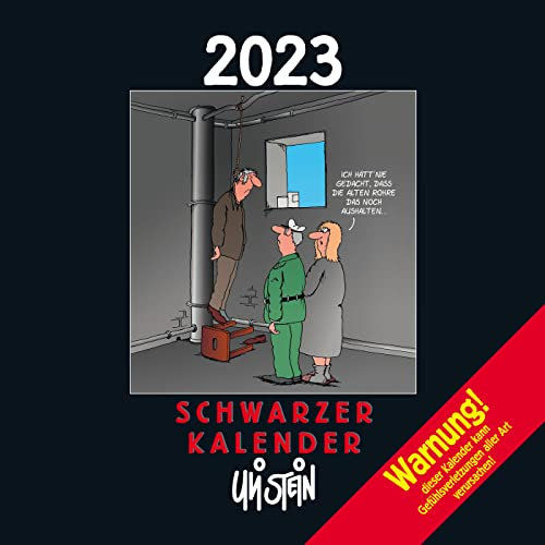 Uli Stein Kalender schwarz 2026 - Wandkalender Terminplaner - 303x303mm - Jahreskalender mit Motiv Seiten & Spiralbindung - Uli Stein Cartoons Familienkalender - Monatskalender mit lustigen Sprüchen