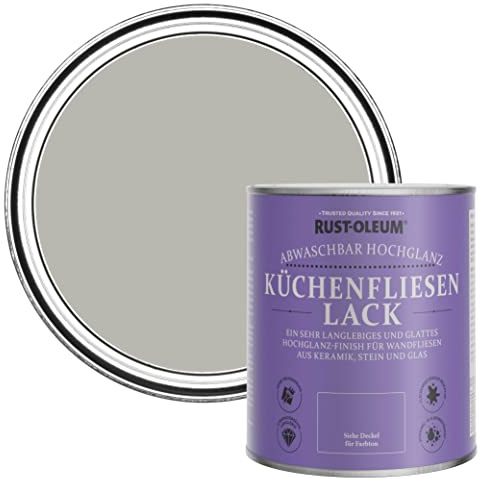 Rust-Oleum Grey Water-Resistant Kitchen Tile Paint in Gloss Finish - Grey Tree 750ml
