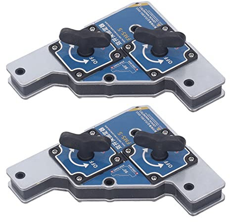 Oumefar 2 Stück 28 Kg Schweißer Magnethalter 90 Grad Ein-Aus Schaltbare Schweißmagnete Winkelhalterung Werkzeug