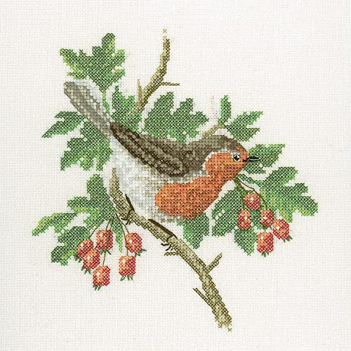 Heritage Crafts Robin Counted Cross Stitch Kit - Aida