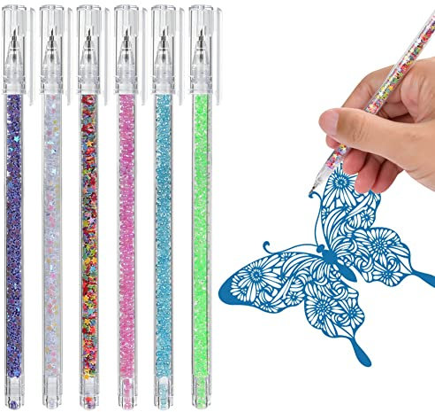 AUAUY Knife Pen Craft Cutting Tools, 6Pcs Cartoon Pattern Student Utility Knife Pen, Precision Paper Cutter Pen, Carving Pen Knife, Paper Cutter Pen with Cap for DIY Project & Art Hobby