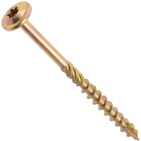 AERZETIX - C67446 - Lot de 100 Vis à bois Ø5x70mm à tête large bombée - à empreinte étoile Т25 - en acier zingué - menuiserie, contreplaqués, agglomérés, mélaminés