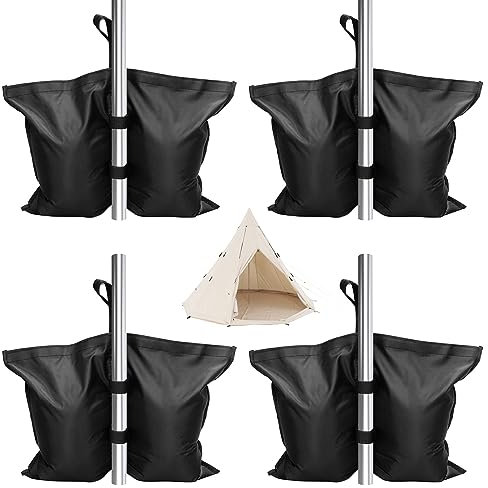 4 Pack Gazebo Weights Bags, 35 x 35cm Heavy Duty Secure Feet Bags with Velcro Straps for Canopy, Pop up Canopy Tent, Sun Shades, Sun Umbrella, Trampolines