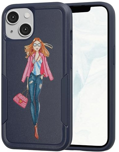 IllustrArte Designer Handyhülle für iPhone 13 - Fashion Lovers - Blau Matt Finish Komplettschutz