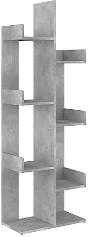 vidaXL Bücherschrank Beton grau 48x25,5x140cm Holzwerkstoff