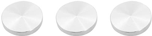 liovitor 3 adaptadores de placa de cristal para patas de mesa, aluminio, redondas, 50 x 8 mm, color plateado
