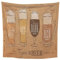 Lieson Wandtuch Gläser Bier, Deko Wandteppich Khaki Braun Wandbehang für Wohnzimmer Tagesdecke Zimmer Schlafzimmer, 300x256CM