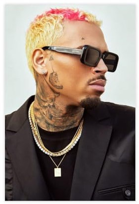 GUyfam Sängerposter Chris Brown Poster (6) Leinwand Poster Wandkunst Dekor Druck Bild Gemälde für Wohnzimmer Schlafzimmer Dekoration 50 x 75 cm