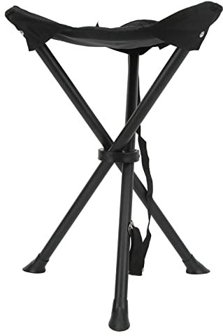 Gavigain Taburete Trípode Plegable 200KG Antideslizante Buena Estabilidad Silla Plegable Portátil para Pesca al Aire Libre Camping Picnics (Negro)