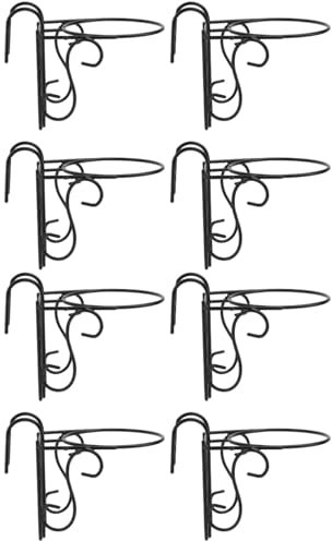 BESPORTBLE 8 Pcs Pot Hanger Hanging Baskets for Plants Outdoor Wall Mounted Plant Holder Planter Bird Feeder Shelf Brackets Pot Holder Hook Ring Iron Wall Hanging Bonsai Stand