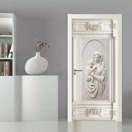 Tür Tapeten 3D Selbstklebend Relieffigur Aus Gips 90 X 200 Cm 3D Türaufkleber Wandbilder Türposter Fototapete Pvc Diy Türbild Vinyl Wasserdichte Entfernbar Mauer Aufkleber Zuhause Dekor - Türf 0