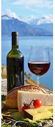 Türtapete Selbstklebend Brot & Wein Tür Türtapete Selbstklebend Türposter,Fototapete Selbstklebend 3D Pvc Türaufkleber Diy Türbild,Türfolie Poster Tapete B100 x H200cm