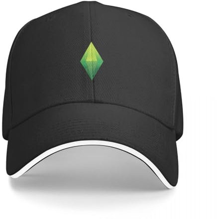 QFLLQLFF Basecap Die Sims Plumbob Diamond Baseball Cap benutzerdefinierte Hüte Hut Mann Luxus lustige Hut Hut Männer Frauen Geschenk