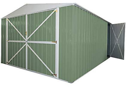 Box in Acciaio Zincato Casetta da Giardino in Lamiera 3.60 x 6.00 m x h2.30 m - 346 KG – 21 metri quadri (Verde)
