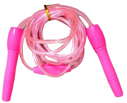 Glomora Corde per Saltare Illuminate, Corda per Saltare Luminosa Regolabile Corda per Saltare che si Illumina al Buio, per Esercizi di Fitness per Adulti Bambini Bambini (Pink)