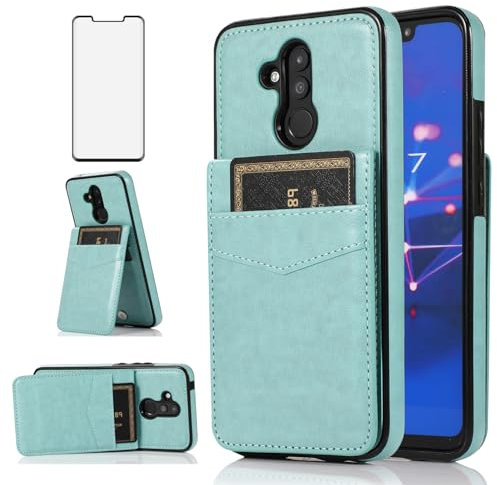 Asuwish Funda para Huawei Mate 20 Lite Funda con Cristal Protector de Pantalla Tarjetero Plegable Cuero Monedero Soporte Hawaii Mate20 20Lite SNE-LX1 Teléfono Móvil Fundas Protectora Cartera Phone