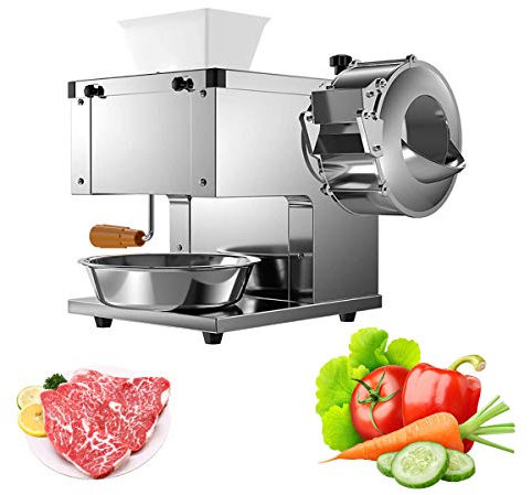 CAFIEDR 2 in 1 Commercial Meat/Vegetable Cutting Machine,Electric Meat Cutters Shredder Strip Cutting Machine,Meat Slicer Cube Shredded (3.0mm)