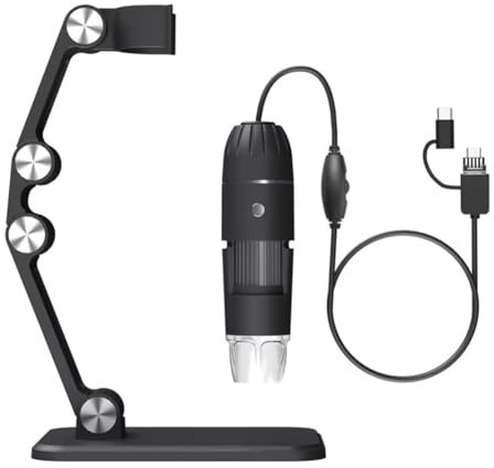 Hxhsgmeh Digital Microscope Handheld USB HD Inspection Camera 50x-1600x with Stand 8 LED Portable Microscopes for PC Smartphone