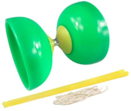Luwecf Ensemble de Diabolo Chinois pour Pratique et Loisirs en Famille, Vert