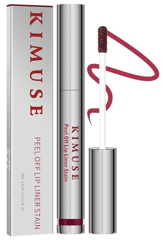 KIMUSE Peel Off Lip Liner Stain, Lip Tint Stain Peel Off Long Lasting, Waterproof, Liptint Peel Off, Highly Pigmented Color, Matte Finish Lipstick Lipstain