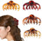 Pinzas grandes para el pelo para niñas, 4 unidades, pinzas para el pelo de leopardo, pinzas para el pelo con agarre fuerte, pinzas para el pelo grandes para mujeres y cabello grueso