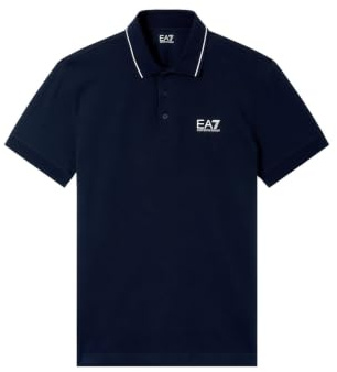 EA7 Herren Poloshirt Mit Logobesatz, Blue