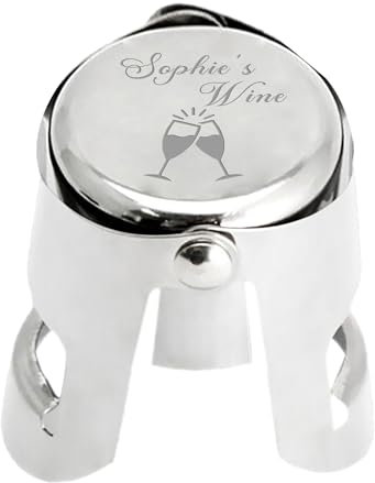 Personalised Wine Bottle Stoppers Engraved Champagne Stoppers Prosecco Stopper Moscato Sparkling Bottle Stopper Gifts for Mothers Day Birthday Christmas Wedding (Design 1)